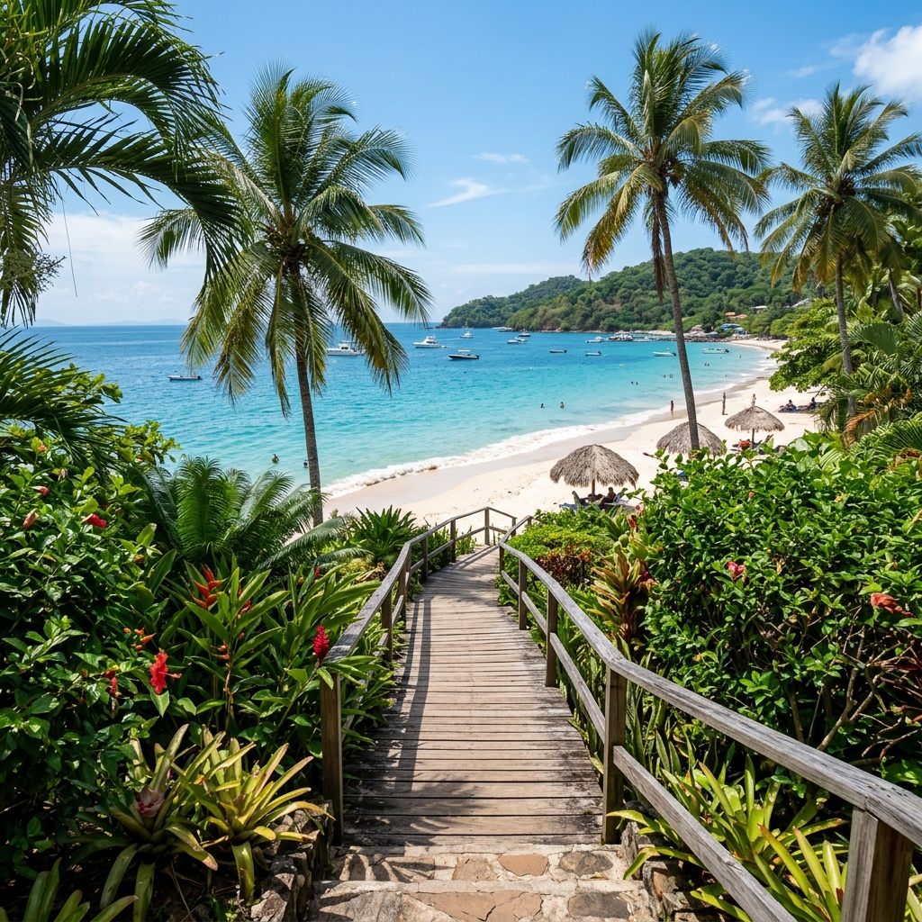 Vista de la playa de Isla Taboga, Panamá